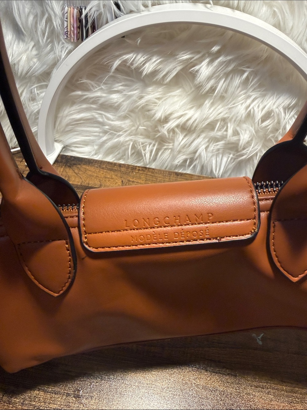 Longchamp Cognac Leather Shoulder Bag - Picture 4 of 7